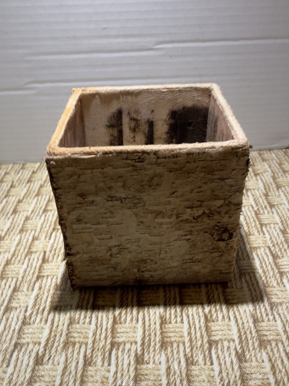 Natural Birch Bark Square Planter